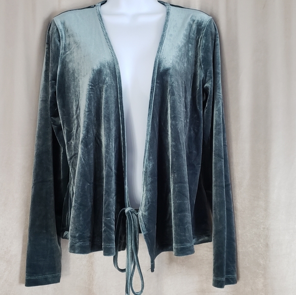 Madewell Green Velvet wrap top sz M - Picture 3 of 7